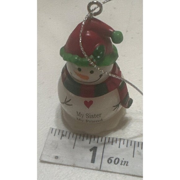 GANZ My Sister My Friend Snowman Christmas Holiday Ornament Plastic 2" (READ) - Picture 8 of 12